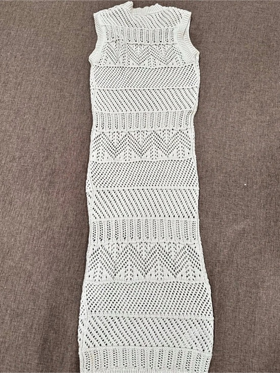 Mango Dresses & Skirts - MNG Open Knit Midi Dress in White Size Medium
